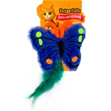 Petzzcats Kelebek Matatabi ve Çıngırak Sesli Peluş Kedi Oyuncağı Mavi 12X15 cm