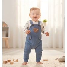 MİNİM  Ayıcık Baskı ve Nakışlı Baskılı Bebe Slopet Takım - Günlük - Bayramlık - Özel Gün