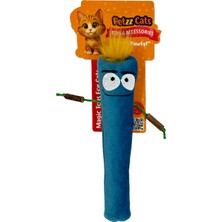 Petzzcats Stick Man Matatabi ve Çıngırak Sesli Peluş Kedi Oyuncağı Mavi 23X7,5 cm