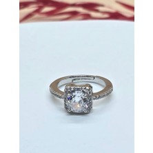 Silver Renk Sıralı Tek Taş Yüzük