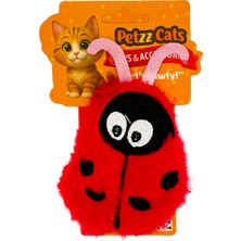 Petzzcats Ladybird Matatabi ve Çıngırak Sesli Peluş Kedi Oyuncağı Kırmızı 11X11 cm