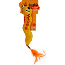 Petzzcats Worm Medium Matatabi ve Çıngırak Sesli Peluş Kedi Oyuncağı Sarı 29X4 cm
