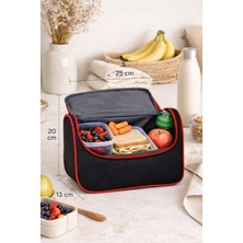 Arma House Tutma Kollu Geniş Hacimli Beslenme ve Düzenleyici Çanta | Okul, Iş ve Seyahat Için Yemek Taşıma Organizeri - Siyah