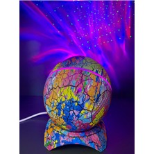 PremiumPort Dinazor Yumurtası Bluetooth Hoparlör ve Galaxy Projektör Çocuk Oda Lambası