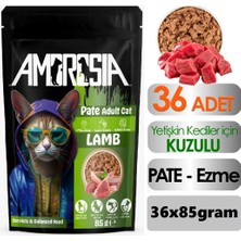 Ambrosia Kuzu Etli Pouch Yetişkin Kedi Maması 36 Adet