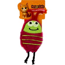 Petzzcats Bug Matatabi ve Çıngırak Sesli Peluş Kedi Oyuncağı Bordo 16X8 cm