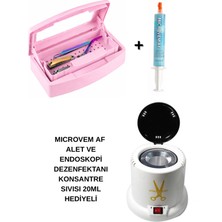 Ellea Nail 100W Mini Sterilizasyon Makinesi ve Çift Bölmeli Sterilizasyon Kutusu Dezenfektan Sıvısı Hediyeli