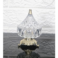 Atabey Home 1 Adet Ince Desen Döküm Ayaklı Kubbe Lokumluk Gold Detaylı Mini Lokumluk 11 cm