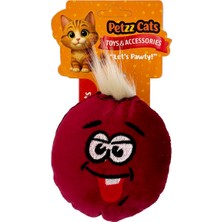 Petzzcats Mino Matatabi ve Çıngırak Sesli Peluş Kedi Oyuncağı Bordo 13X11 cm