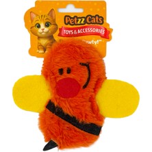 Petzzcats Bee Matatabi ve Çıngırak Sesli Peluş Kedi Oyuncağı Turuncu 15X14 cm
