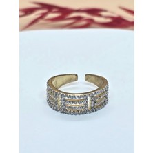 Payetli Gold Renk Yüzük