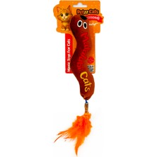 Petzzcats Worm Medium Matatabi ve Çıngırak Sesli Peluş Kedi Oyuncağı Kahverengi 29X4 cm