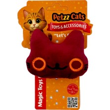 Petzzcats Caty Matatabi ve Çıngırak Sesli Peluş Kedi Oyuncağı Bordo 8x8 cm