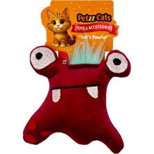 Petzzcats Kurbi Matatabi ve Çıngırak Sesli Peluş Kedi Oyuncağı Kırmızı 13X12 cm