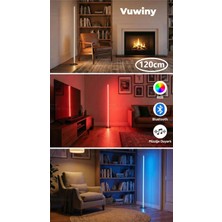 Vuwiny Rgb Mobil Bluetooth Uygulamalı Sese Duyarlı Ayarlanabilir Renk ve Efektli Ayaklı LED Lambader