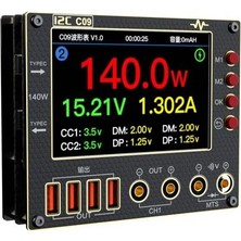 Kızılelma Teknik I2C C09 Dijital Dalga Formu Ampermetresi, Şarj Algılama / Voltaj Ölçümü Özelliğiyle