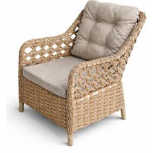 Çavdar Group Icon Tekli Raddan Bahçe Koltuğu Bahçe Balkon Teras Tekli Minderli Sandalye Koltuk