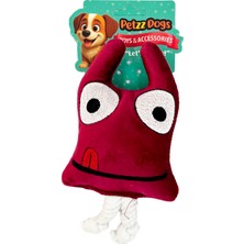 Petzzdogs Trape Sesli Dayanıklı Peluş Köpek Çiğneme Oyuncağı Bordo 23X15 cm