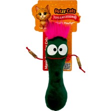 Petzzcats Pulpy Matatabi ve Çıngırak Sesli Peluş Kedi Oyuncağı Yeşil 16X8 cm