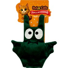 Petzzcats Baty Matatabi ve Çıngırak Sesli Peluş Kedi Oyuncağı Yeşil 15X12 cm