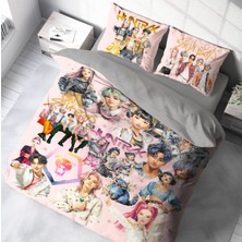 Hediyechy Huntrix K-Pop Temalı Çift Kişilik Nevresim Takımı