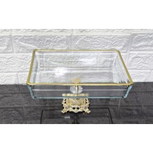 Atabey Home Premıum Dikdörtgen Borcam 28 cm Döküm Gold Ayaklı & Sunumluk & Salatalık