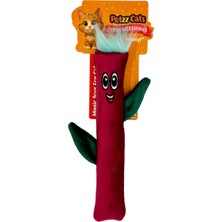 Petzzcats Tree Matatabi ve Çıngırak Sesli Peluş Kedi Oyuncağı Bordo 20X12 cm