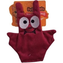 Petzzcats Baty Matatabi ve Çıngırak Sesli Peluş Kedi Oyuncağı Bordo 15X12 cm