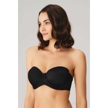 MOTTO10 Butik Balenli Desteksiz Dolgusuz Askısız Straplez Yumuşak Süngerli Günlük Klasik T-Shirt Sütyeni