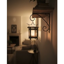 Artepieza Japon Pagoda Serisi Siyah Dekoratif Metal Fener Mumluk- Dekoratif Obje Şamdan ve Mumluk 10*6 cm