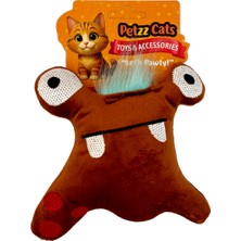Petzzcats Kurbi Matatabi ve Çıngırak Sesli Peluş Kedi Oyuncağı Kahverengi 13X12 cm