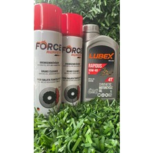 En1tarım Lubex 10W 40 4 Zamanlı Motor Yağı 1 Adet + Force Fren Balata Temizleyici 500ML 2 Adet
