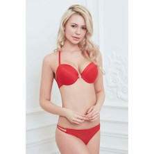 MOTTO10 Butik Balenli Destekli Dolgulu Askıları Çıkabilen Önden Açılan Sırt Dekolteli Sütyen ve String Takım