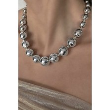 Sose Moda Top Inci Tasarım Vip Çelik Kolye - Gümüş Renk