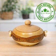 Ceren Wooden El Yapımı Doğal Ahşap Kapaklı Şekerlik
