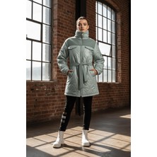 Luniva Kadın Kapitone Kuşaklı Midi Kış Montu