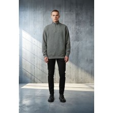 Black Steel Yarım Fermuarlı Balıkçı Yaka Selanik Örgü Erkek Sweatsırt