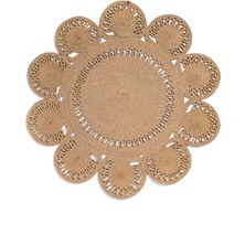 Colore Home Yuvarlak Hasır Jüt El Örgüsü Bohem Kilim Yuvarlak Jüt Halı Balkon Paspası