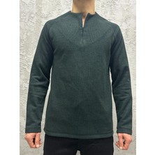 Black Steel Karyoka Dikişli Gizli Fermuarlı Erkek Sweatshırt