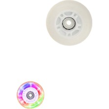 Feyza Design Yüksek Parlaklıklı 64MM Pu Silikon Paten Tekerleği, Işıklı, Rulmanlı