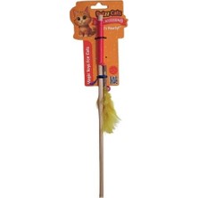 Petzzcats Fish Matatabi ve Çıngırak Sesli Ahşap Saplı Kedi Olta Oyuncağı Pembe 42 cm