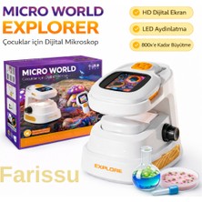 farissu Çocuklar Için Dijital Mikroskop 1000X | Hd Ekranlı, LED Işıklı, Type-C Şarjlı Eğitim Seti