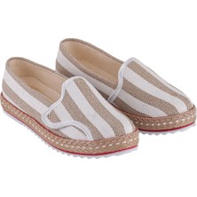 Cotto Shoes Bej Keten Kadın Sneaker