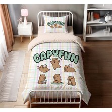 Hediyechy Capybara Temalı Tek Kişilik Nevresim Takımı