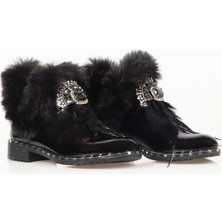 Nemesis Shoes Kadın Bot Siyah Kürk Detaylı