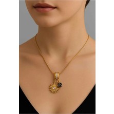 Glimz Jewelry Zirkon Taşlı Sallantı Kutup Yılıdızı Çelik Kolye