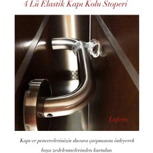 Lufern 4'lü Elastik Kapı Kolu Stoperi Silikon Duvar Koruma Aparatı Çarpma Önleyici Pratik Pencere