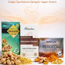 Çare Burada Çareburada Günlük Destek Seti & Zencefilli Çay, Havlıcanlı Polenli Karışım & Zerdeçal Kapsül