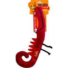 Petzzcats Crody Matatabi ve Çıngırak Sesli Peluş Kedi Oyuncağı Bordo 30X8 cm