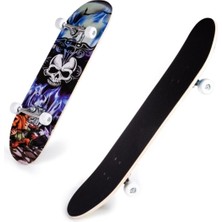 Feyza Design Renkli Kuru Kafa Silikon Tekerli Zımparalı Ahşap Kaykay